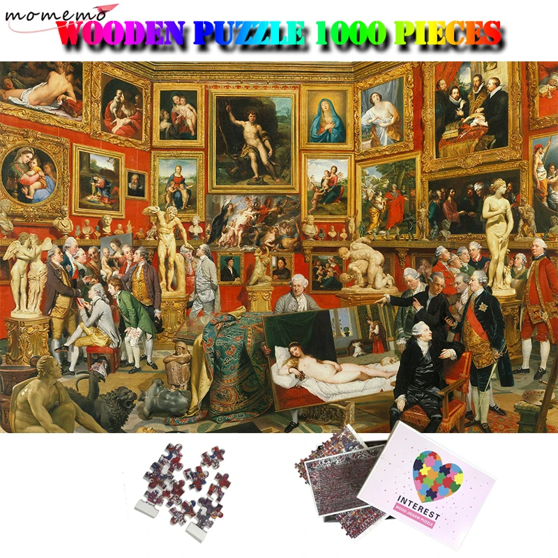 

MOMEMO Tribuna of The Uffizi 1000 Pieces Adults Jigsaw Puzzle Wooden 1000 Pieces World Famous Oil Painting Puzzle Toy Home Decor