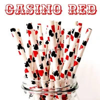 100pcs mixed colors casino red playing cards drinking paper strawscheapest biodegradable vintage birthday party supplies