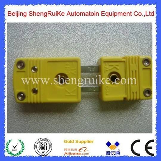 Желтый цвет плоский штырь мужской и женский мини K соединитель термопары|thermocouple