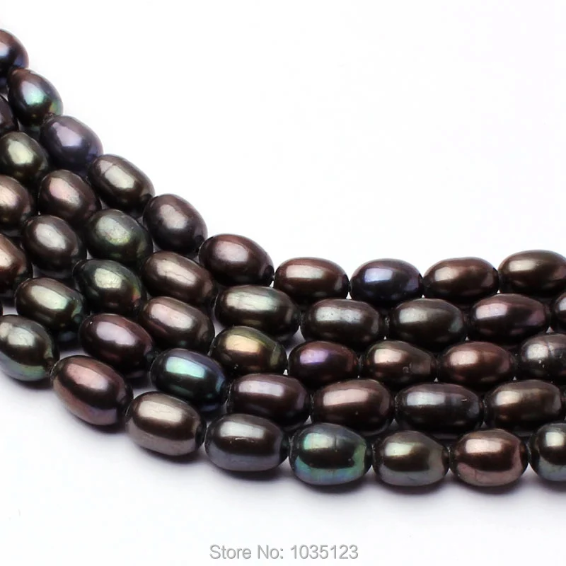 High Quality 5-6mm Black Color Natural Freshwater Pearl Oval Shape DIY Loose Beads Strand 15&quot Jewellery Creative Making w3294 |