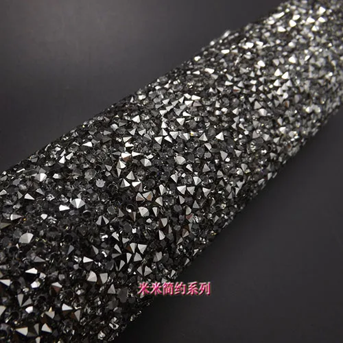 gunmetal Стразы для обрезки, 1 лист/Лот, 24*40 см, дизайн ногтей, фон для фотосъемки, мигание, горячая фиксация, самоклеющиеся, сделай сам, сверкающий драгоценный камень, окантовка - Цвет: gunmetal