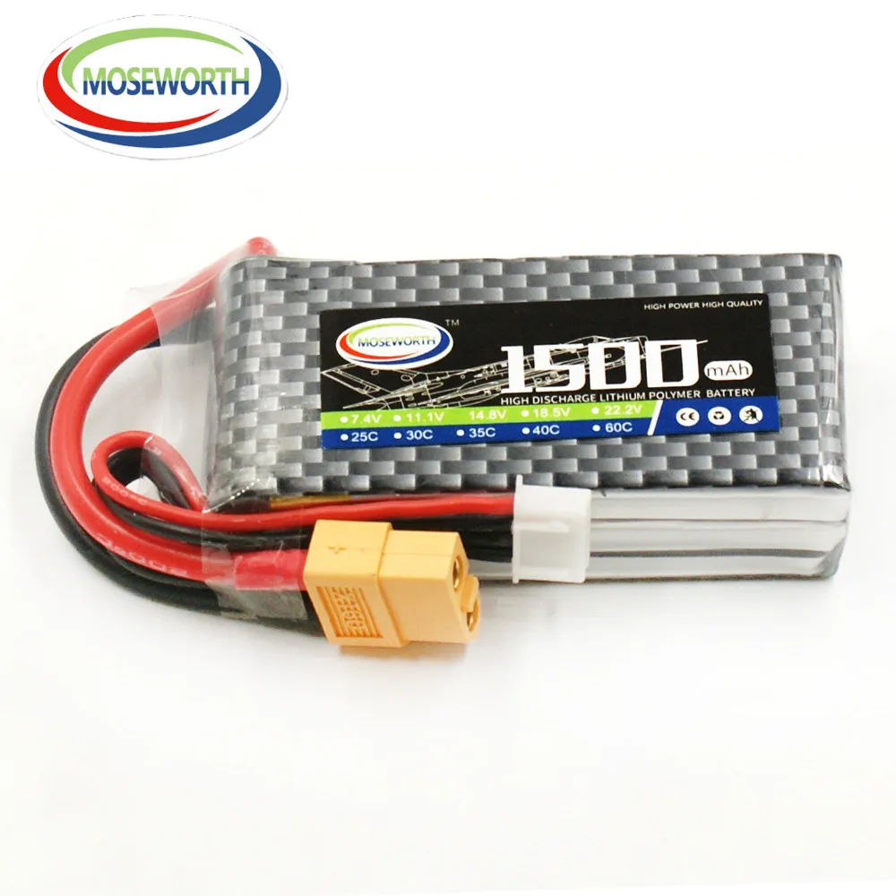 Аккумулятор LiPo 3S 11 1 В 1500 мАч 25C для радиоуправляемых вертолетов квадрокоптеров дронов самолетов автомобилей
