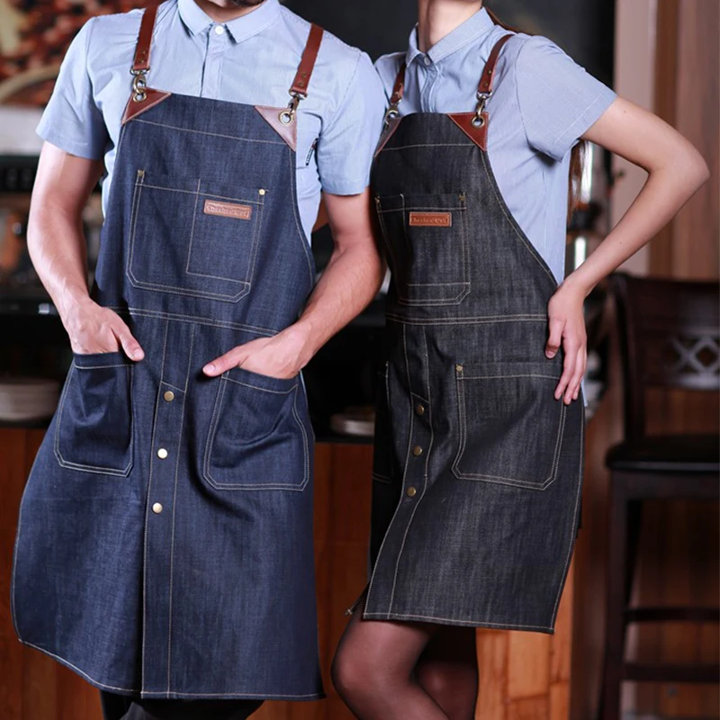 CHECKEDOUT ресторан отель униформа Джинсовая кожа нагрудник фартук | Тематическая