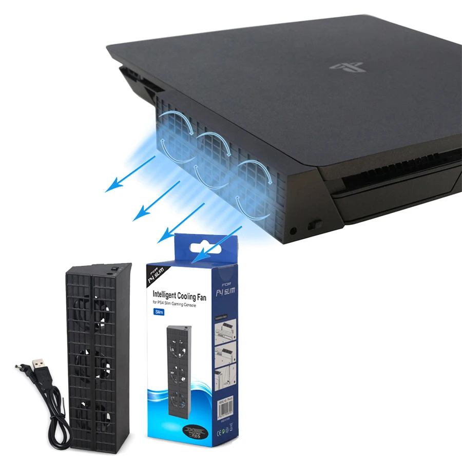 

Для PS4 консоль кулер, охлаждающий вентилятор для PS4 USB External3-Fan супертурбосистема Контроль температуры для Playstation 4 консоли