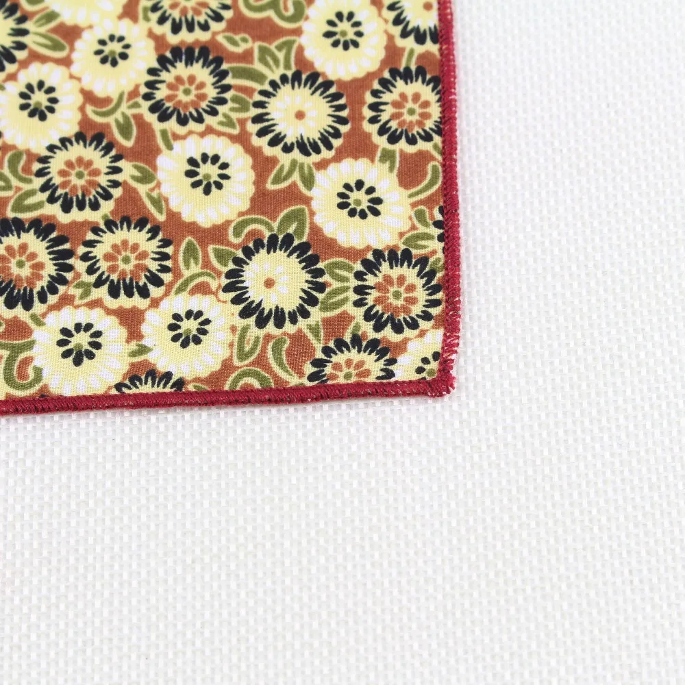 Высокое качество. Hankerchief. Мужские винтажные носовые платки из хлопка. Цветок розы