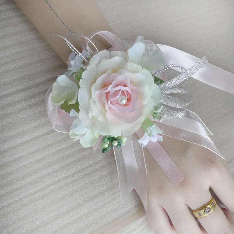 Декоративный цветок для запястья невесты из искусственого шолка|artificial flowers|artificial