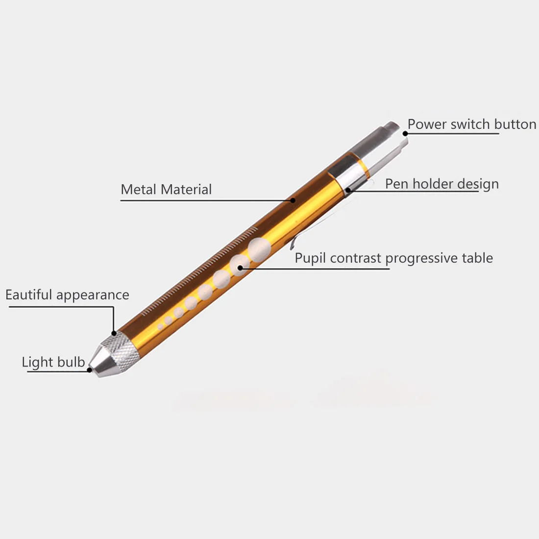 Рабочий свет луч Penlight Ручка карманный факел многоразовая экстренная помощь