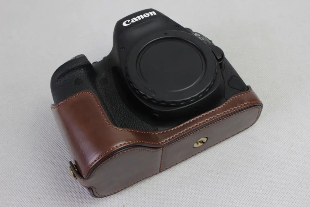 Половина PU кожаный чехол сумка ручка Крышка Buttom для Canon EOS 6D Mark II 6DII 6DM2|Сумки