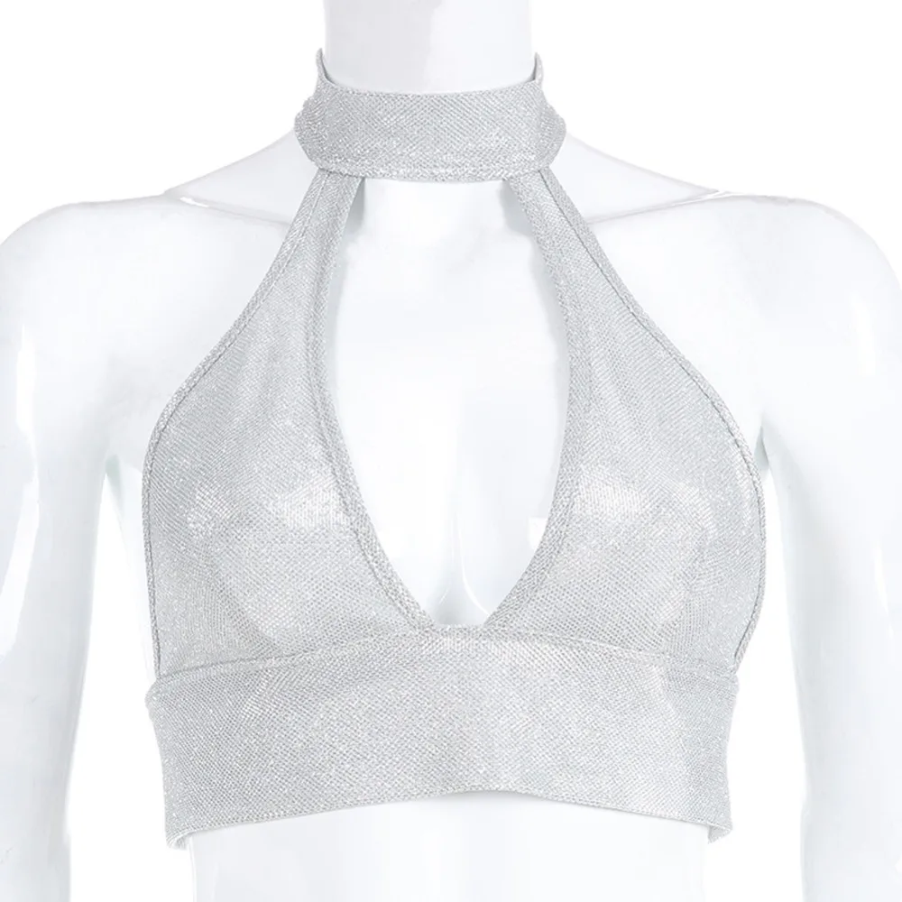 Женский Топик с бретелькой через шею тонкий топик без рукавов треугольным