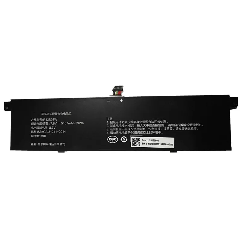 7XINbox 7 6 V 39Wh 5107 mAh/5230 mAh оригинальный R13B01W R13B02W Аккумулятор для ноутбука Xiaomi Mi Air 13 3