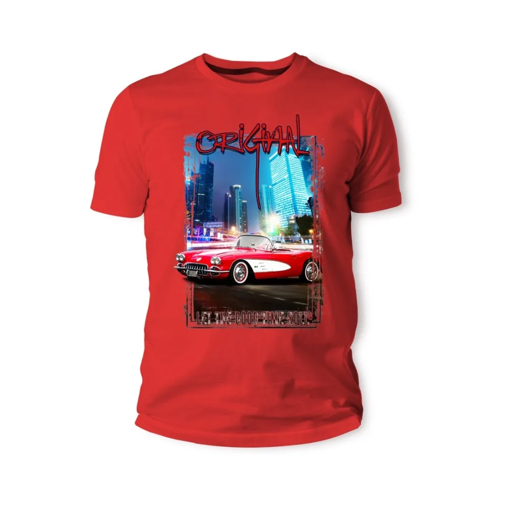 Футболка American Classic Muscle Car Corvette C1 в Red Weiss rotauto новинка 2019 мужская повседневная