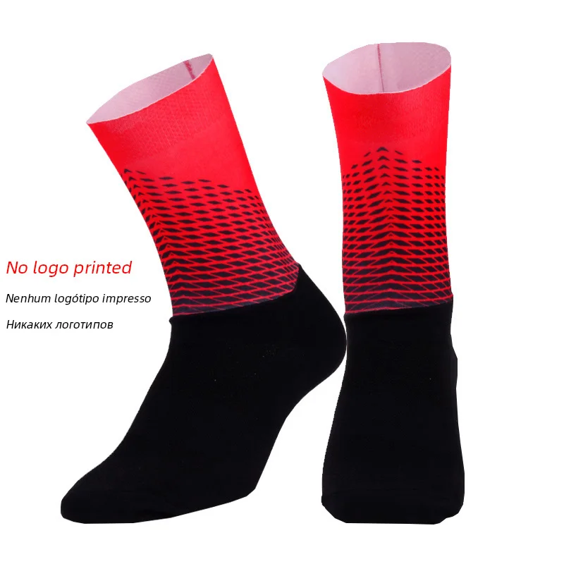 Red no logo Новинка, противоскользящие велосипедные носки для мужчин и женщин, цельное литье, высокотехнологичный велосипед, носок компрессионный, для велосипеда, для улицы, для бега, спортивные носки - Цвет: Red no logo