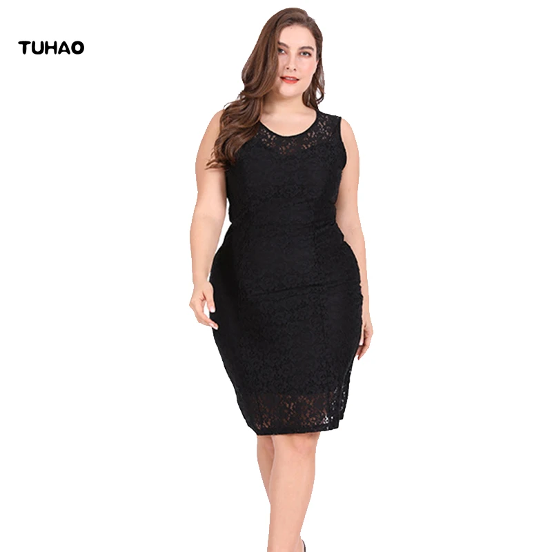 

Женские кружевные платья TUHAO, черные элегантные платья для вечеринок на осень и зиму, большие размеры 6XL 5XL, SJ05