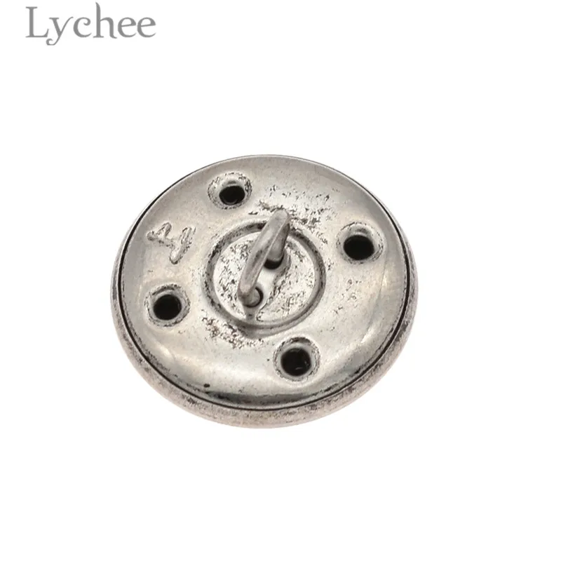 Lychee Life 5 шт 15 мм/21 мм резной в виде звезды металлические кнопки серебристого цвета