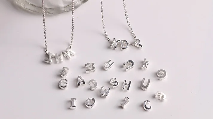 Anenjery 925 пробы серебро A~ Z начальные буквы в форме сердца Подвески DIY использовать для цепи ожерелье S-P363