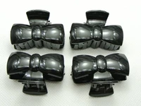 10 black plastic hair claw grip folding clips clamps 44mm for diy craft