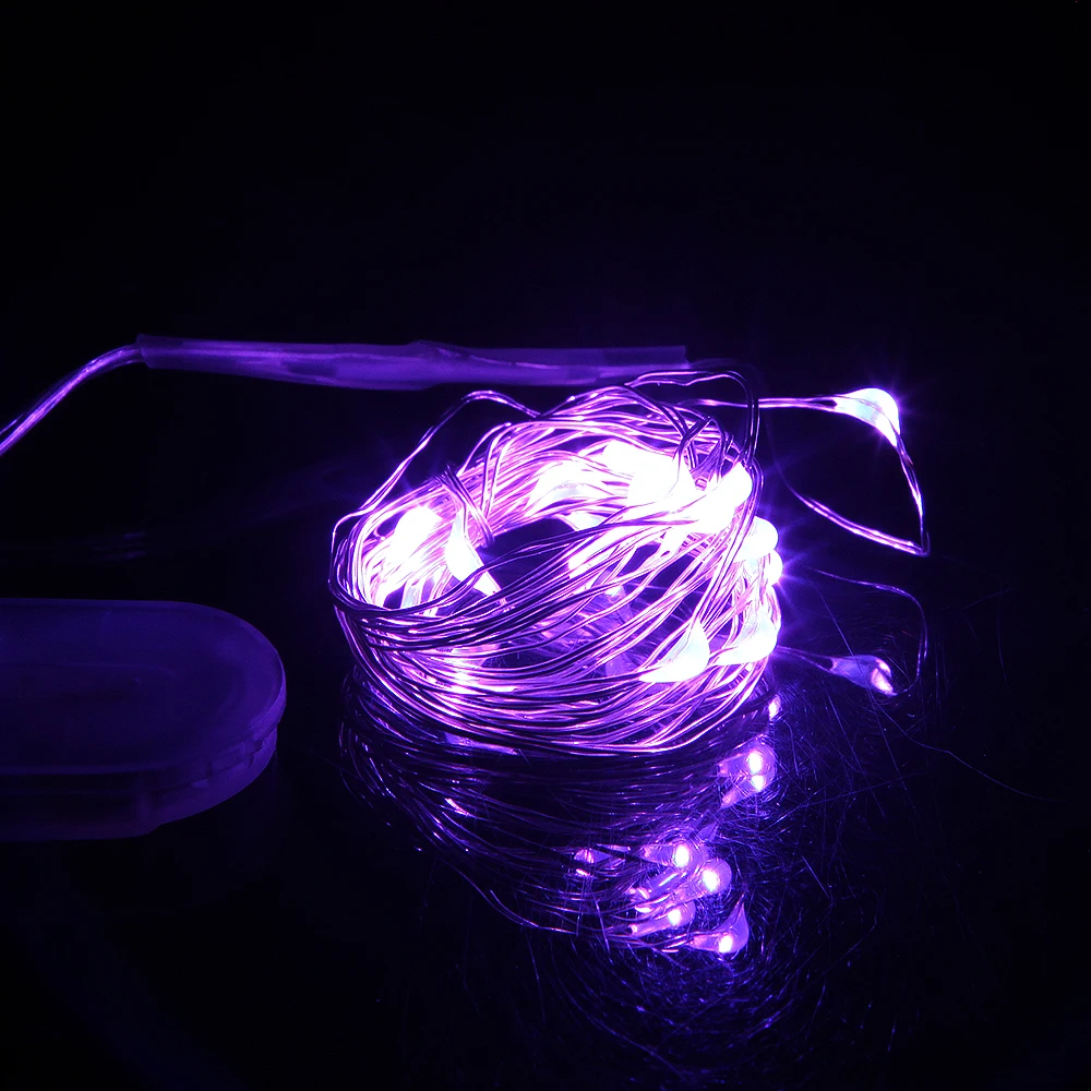 2 м 20LED медная серебряная проволока гирлянды водонепроницаемый праздничное освещение для сказочной рождественской елки Свадебная вечеринка украшения
