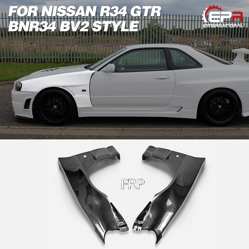 FRP передние крылья для Nissan Skyline R34 GTR BNR34 BV2 стиль стекловолокно переднее вентилируемое крыло обвес тюнинг для R34 GTR гонки