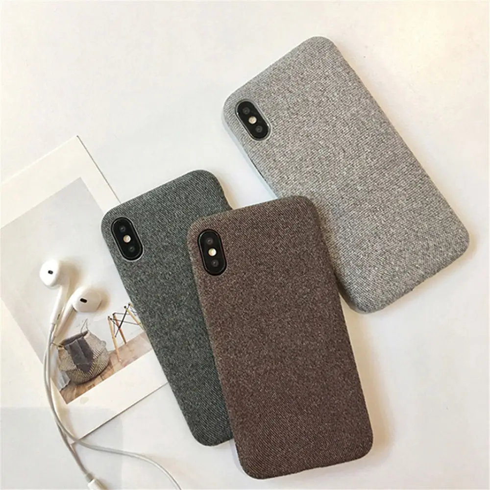 Lovebay Роскошные Плюшевые ткани мягкая задняя крышка для iPhone 7 чехол хлопок лен ткань чехол для телефона s для iPhone X 8 6 6S плюс XR XS Max