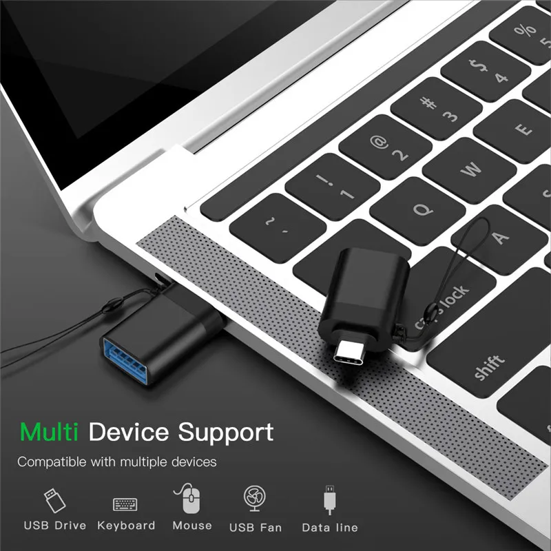 Адаптер USB type c otg, быстрый конвертер type C на usb 3,0, кабель usb-c type-c для зарядки и синхронизации данных для samsung, huawei, xiaomi, macbook
