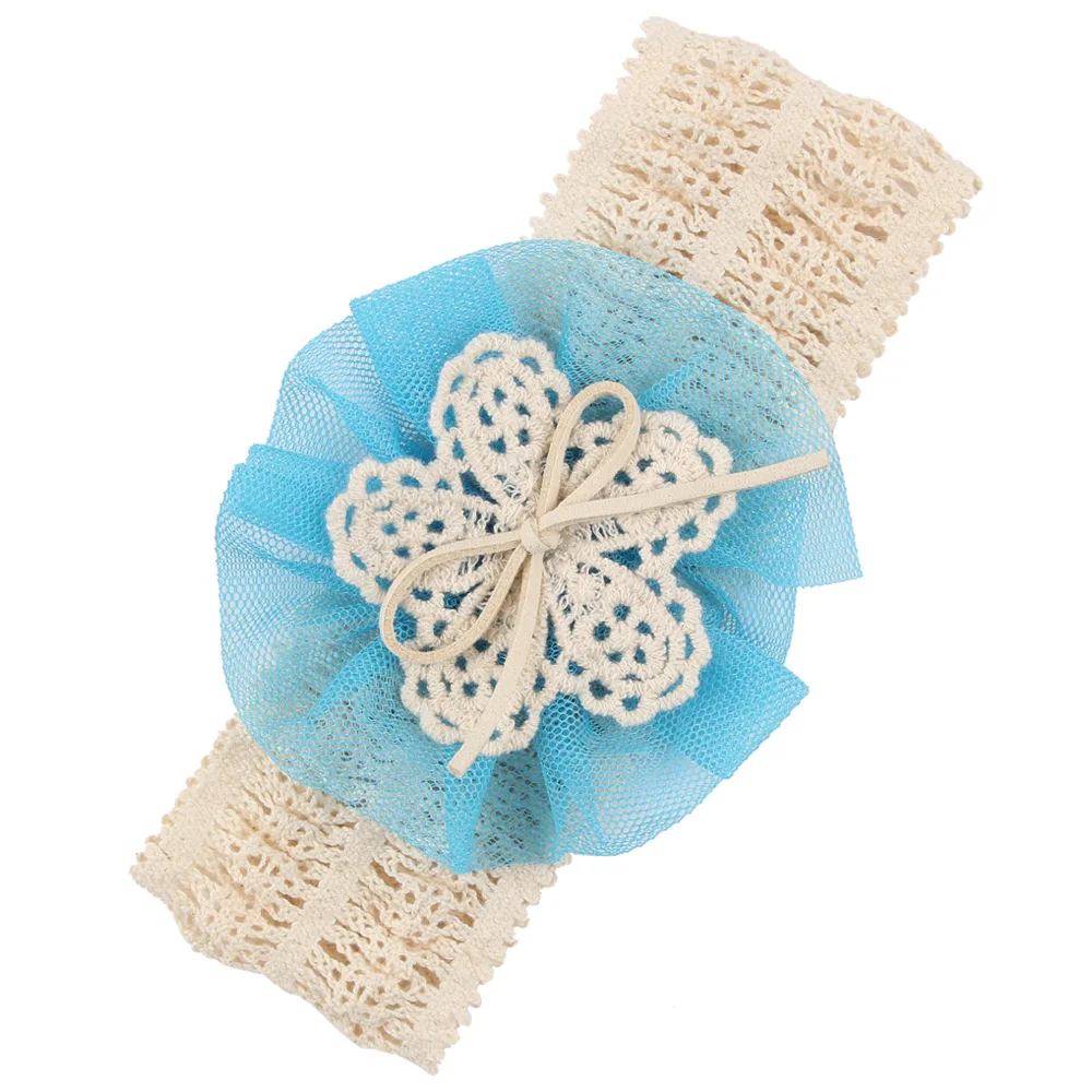 20 шт./лот повязка на голову с цветами Водорастворимая эластичная лента головной