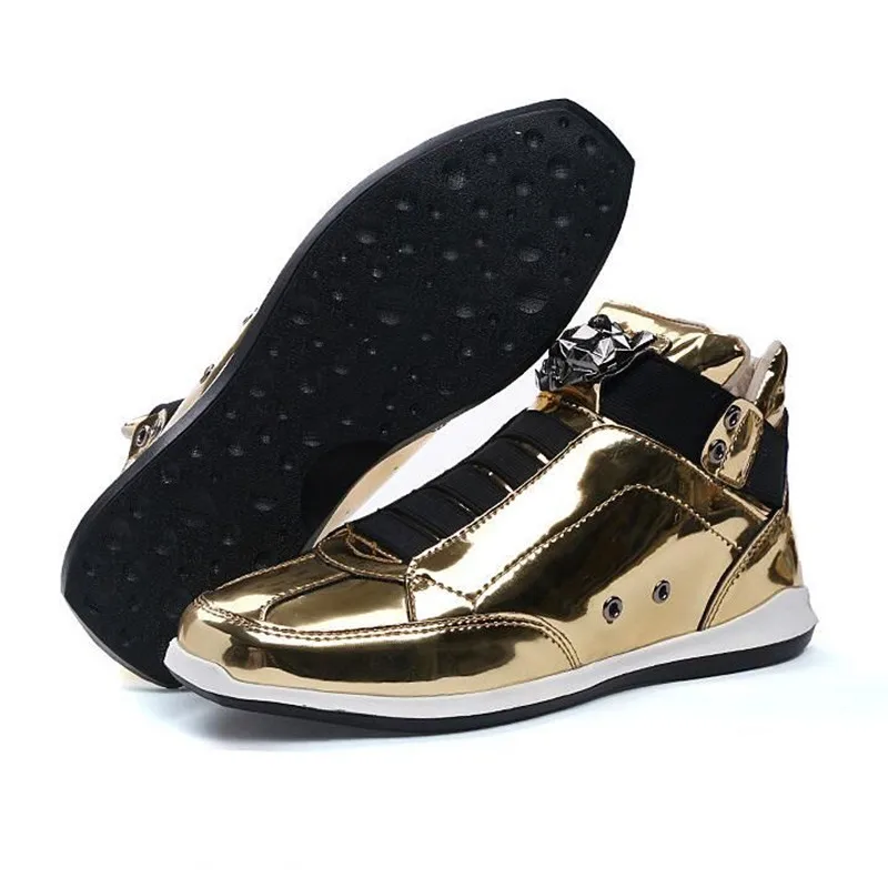 movechain Men's Casual Leather Shoes Men Patent Skate Fashion Mens Designer Trendy High-Top Flats | Обувь