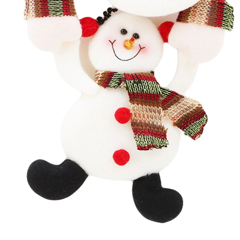 

White Christmas Decoration Christmas Wreath Flannel Christmas Snowman Hang The Door Decor Xmas Party Decoration
