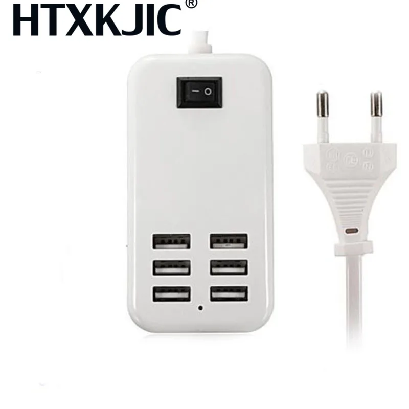Сетевое зарядное устройство с 6 USB портами и 1 выключателем для
