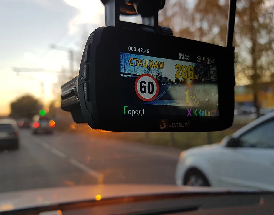 Junsun Автомобильный dvr Радар детектор gps 3 в 1 Super HD 1296 P регистраторы 170 градусов ночное видение 2," тире камера LDWS безопасный напоминание