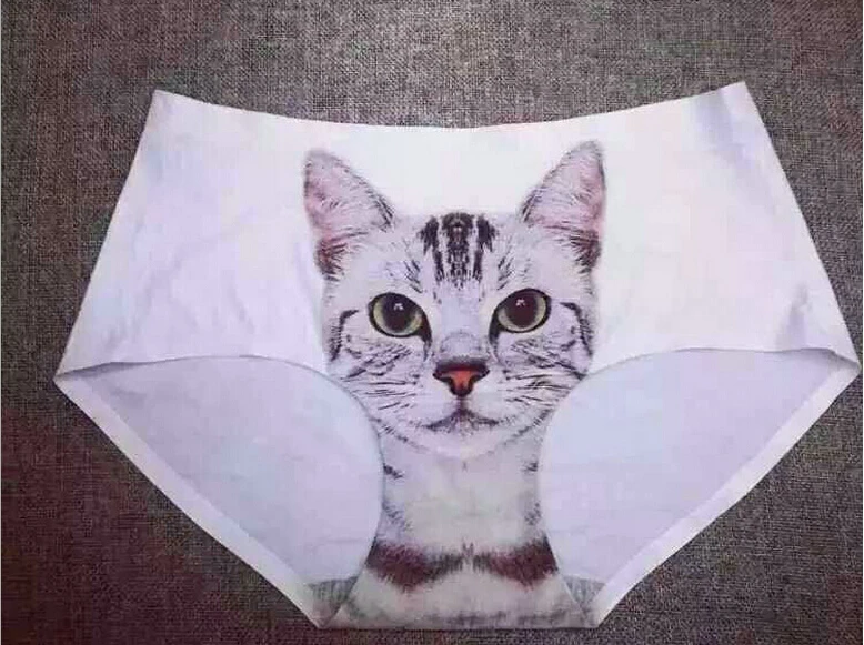Женское Бесшовное нижнее белье Meow розовые трусы с 3D принтом в виде кошек R3
