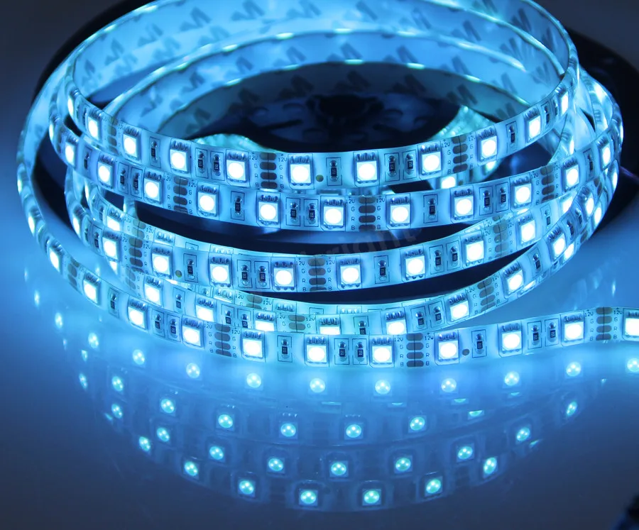 New Arrival 10 Rolls 50 Meter SMD 5050 Led Strip Flexible Light 60leds/m IP65 Waterproof DC12V Dream Color Ice Blue 5m/lot | Лампы и