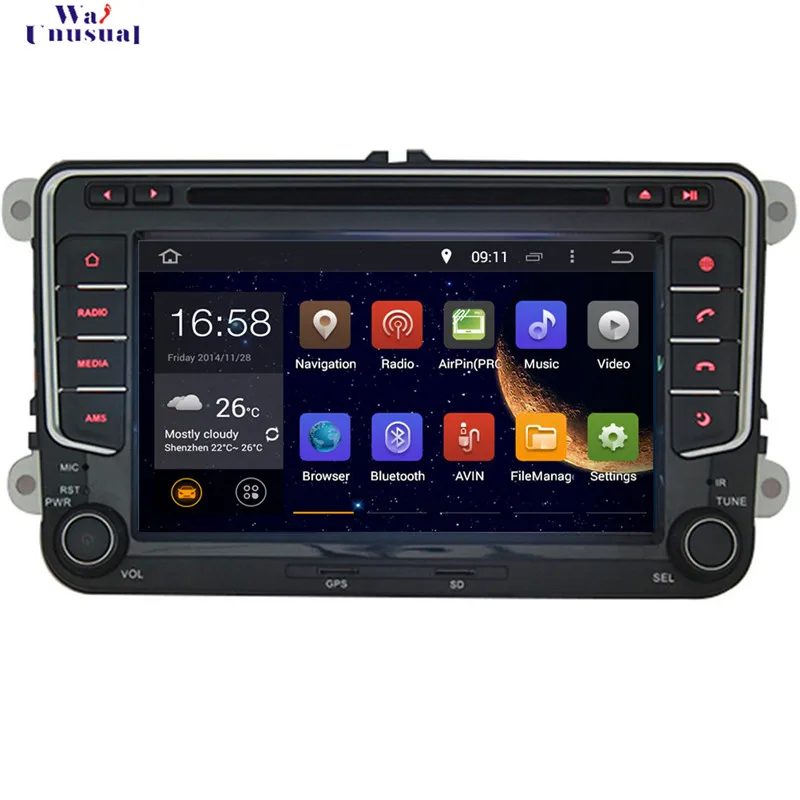Wanобычно 7 дюймов Восьмиядерный 32G 4G RAM Android 6 0 GPS навигация для VW Cross Golf Bora Amarok