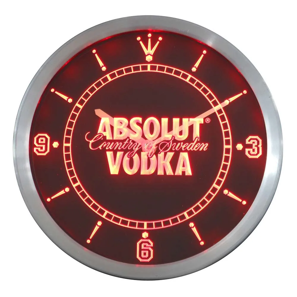 Nc0475 Абсолют водка неоновые световые знаки Светодиодные настенные часы|wall clock|led