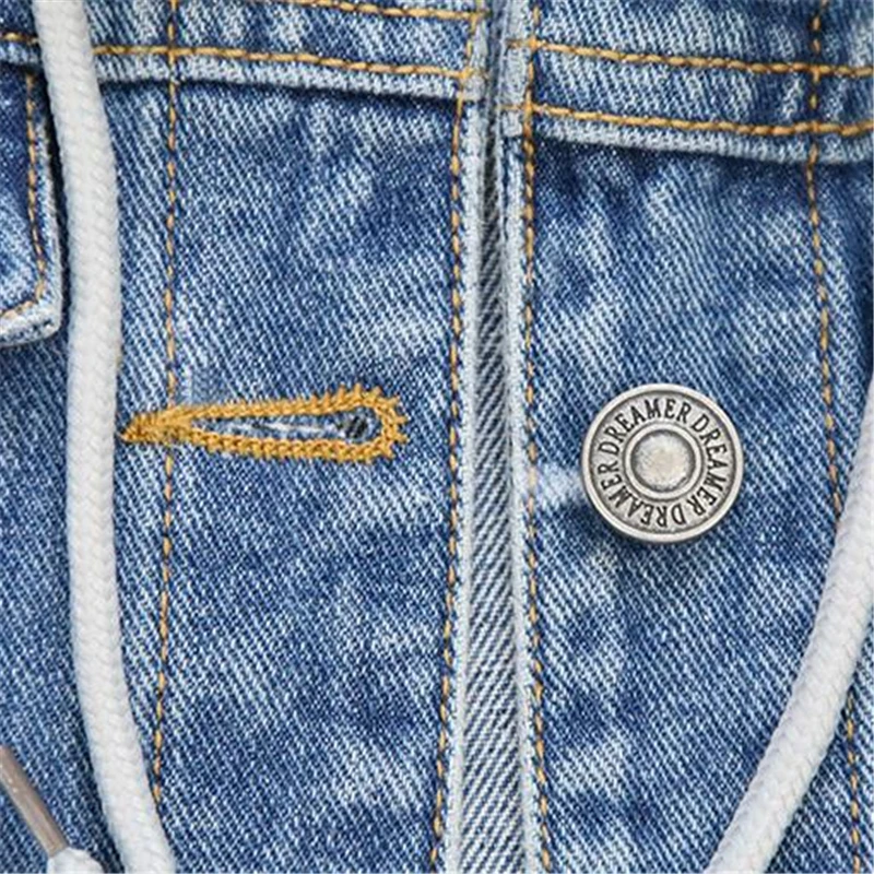 Woman Removable Hooded Denim Waistcoat Lady Vaquero Chaleco Gilet Spring Plus Size Vests Female Autumn Oversize Vest | Женская одежда