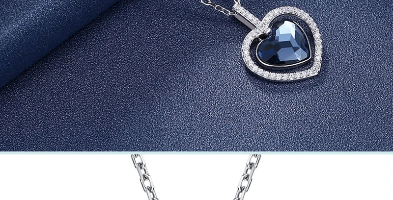 Цепочка с двойным сердцем кристалл от Swarovski с 925 пробы Серебряная цепочка для женщин ювелирные украшения юбилей свадебные подарки