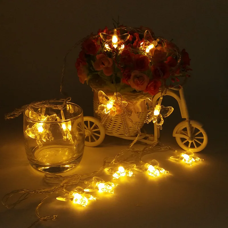 СВЕТОДИОДНАЯ Гирлянда бабочка на батарейках 2 м 3 4 5 10 м|fairy christmas|3m fairy lightslights led