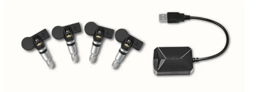 Автомобильный TPMS USB система контроля давления в шинах для Автомобильный dvd-плеер на основе Android 4 датчики сигнализации температуры шин - Цвет: Internal TMPS