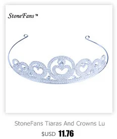 StoneFans круглые коронки Винтаж Украшенные стразами серебряный король queen Мисс США невесты корона с Crystales Для женщин