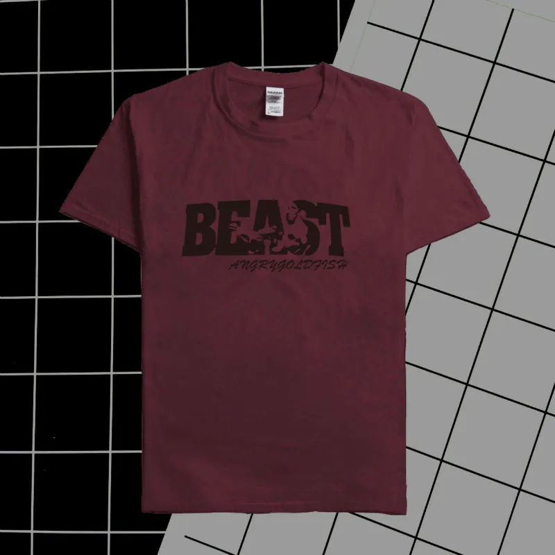2018 New Brand 100% Cotton Men's T-shirt BEAST Printed female Summer casual short sleeve Letter printing Women's | Мужская
