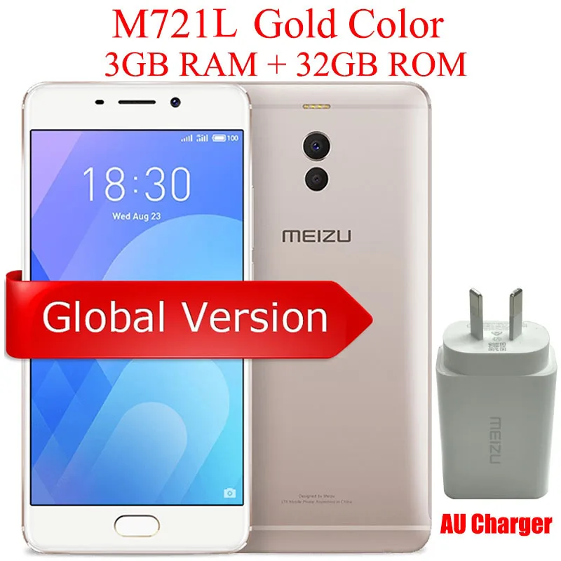Meizu M6 Note, 4G LTE, 3 ГБ, 16 ГБ, Snapdragon 625, экран 5,5 дюйма, 1920x1080 P, двойная задняя камера, 4000 мА/ч, большой аккумулятор, сотовый телефон - Цвет: AU Gold 3G 32G