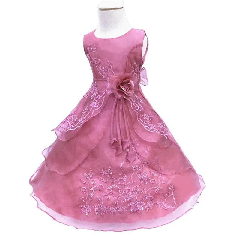 New Princess Dresses with Self-contained bustle for Girls and Tutu Dress in wedding party Costumes 2-14 years Kids dress | Детская