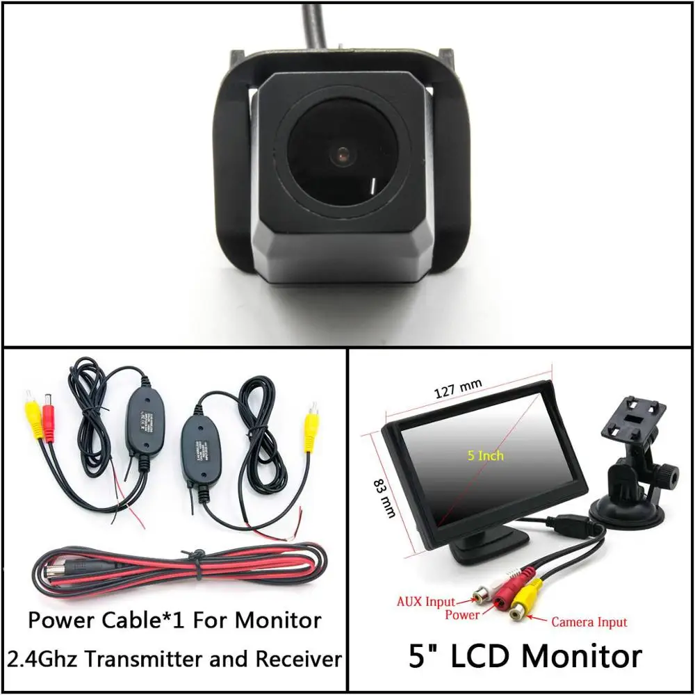 C Wireless 5inch LCD HD камера заднего вида для Toyota Alphard MK2 Noah R70 Voxy/Esquire/NAV1 Sequoia II Vellfire MK2 Автостоянка зеркало монитор - Название цвета: C Wireless 5inch LCD