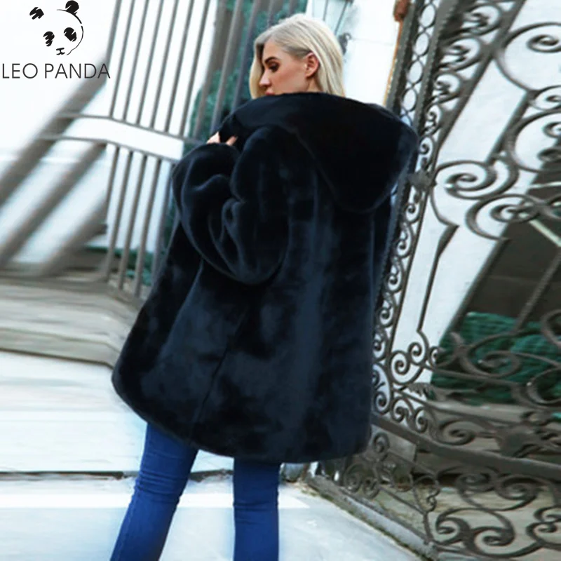 Размера плюс Новые зимние женские ботинки из искусственного меха пальто модный