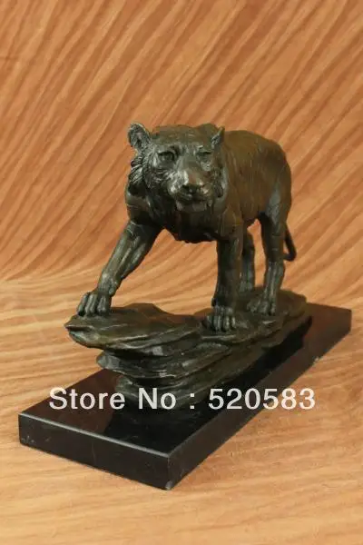 БРОНЗОВЫЙ ТИГР японский очень впечатляющий-Изысканная красивая скульптура