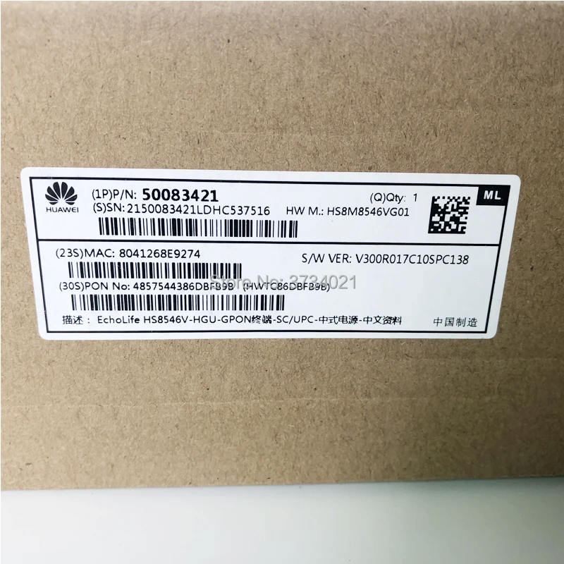 Высококачественный HUAWEI HS8546V GPON ONU ONT с китайским логотипом мобильного телефона 4GE +