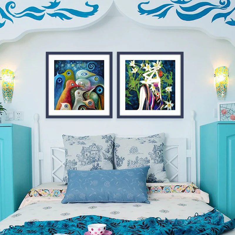 European modern minimalist painting living room hanging family decorative copying | Дом и сад