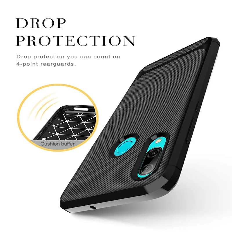 GKK чехол из углеродного волокна для Huawei P smart 2019 мягкий ТПУ усиленный слой анти-шок