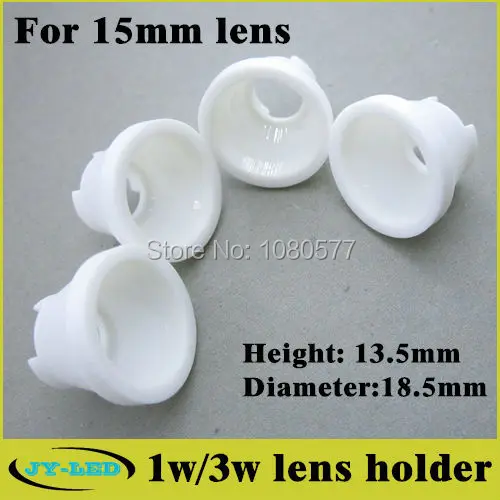 

50pcs/lot White LED Lens Holder For 1w/3w 15mm 25 degree Optical Concave Lenses For High Power LEDs Free Shipping