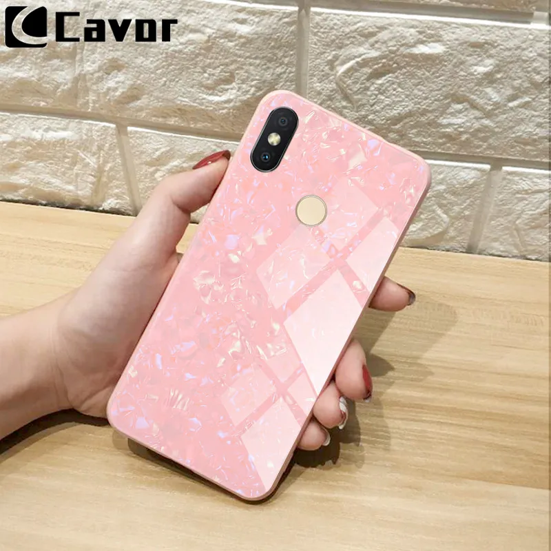 Модный Блестящий чехол из закаленного стекла для Xiaomi Redmi S2 6 6A A S 2 с мягкой