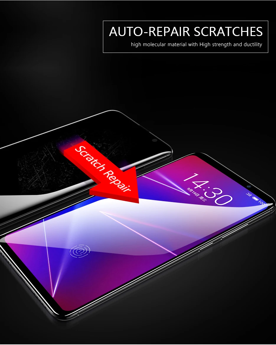 CHYI 3D изогнутый для meizu 16X протектор экрана M872H M872Q M1872 Полное покрытие экрана нано Гидрогелевая пленка не закаленное стекло